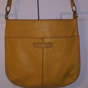 Vintage Plinto Visona  ITALY Yellow leather handbag